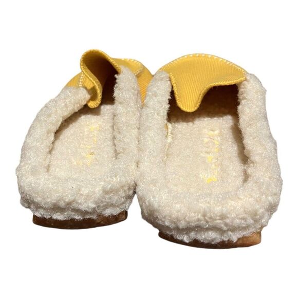 Rothys Slippers WMNS 7 Yellow The Scuff Merino Wool Sherpa Popcorn Shoes Spring - Picture 12 of 14